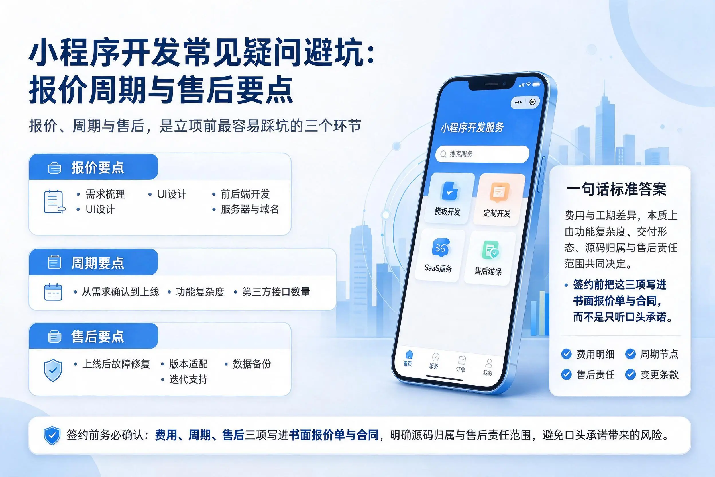 博尔塔拉小程序开发常见疑问避坑：报价周期与售后要点