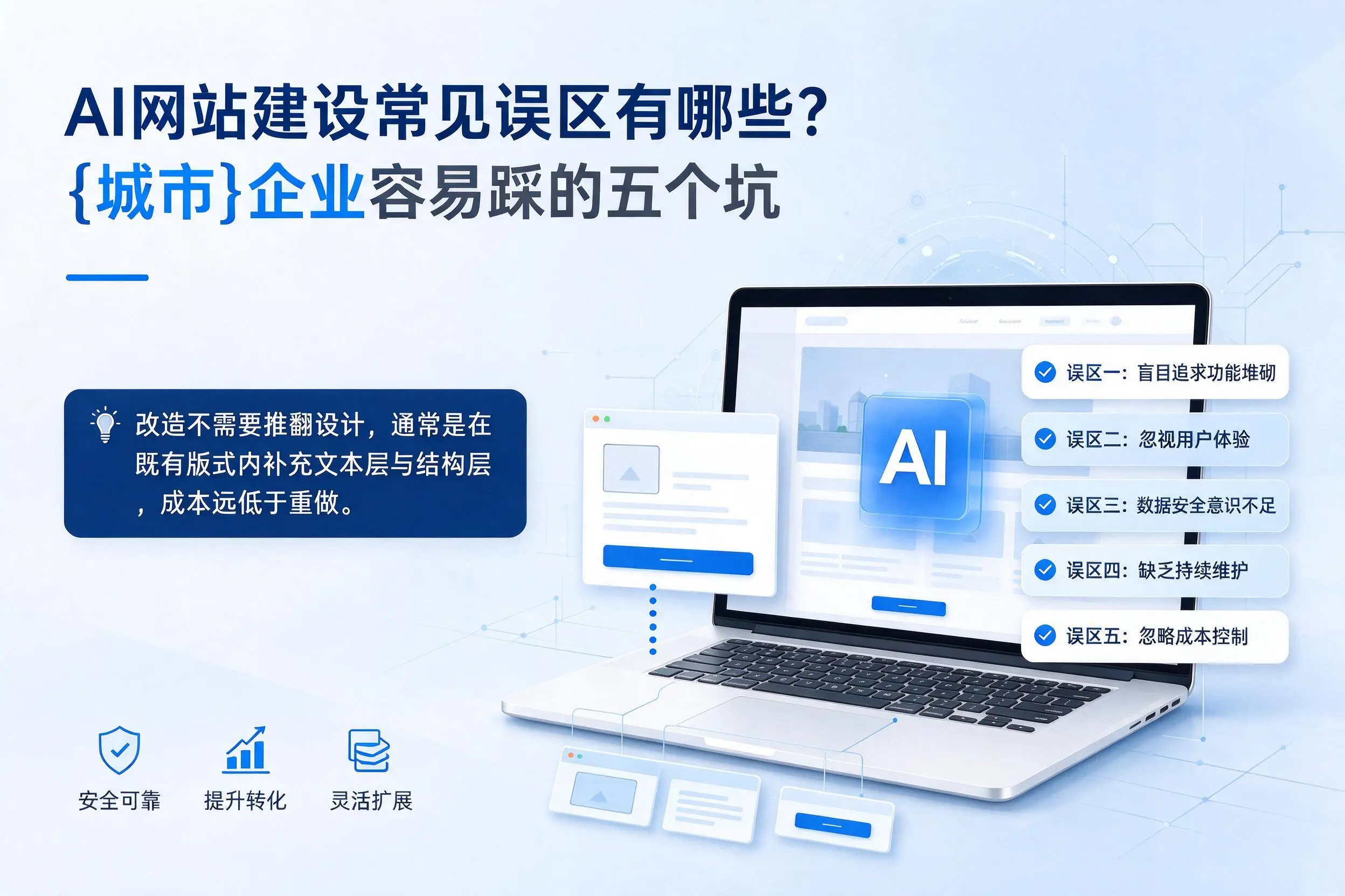 AI网站建设常见误区有哪些？博尔塔拉企业容易踩的五个坑