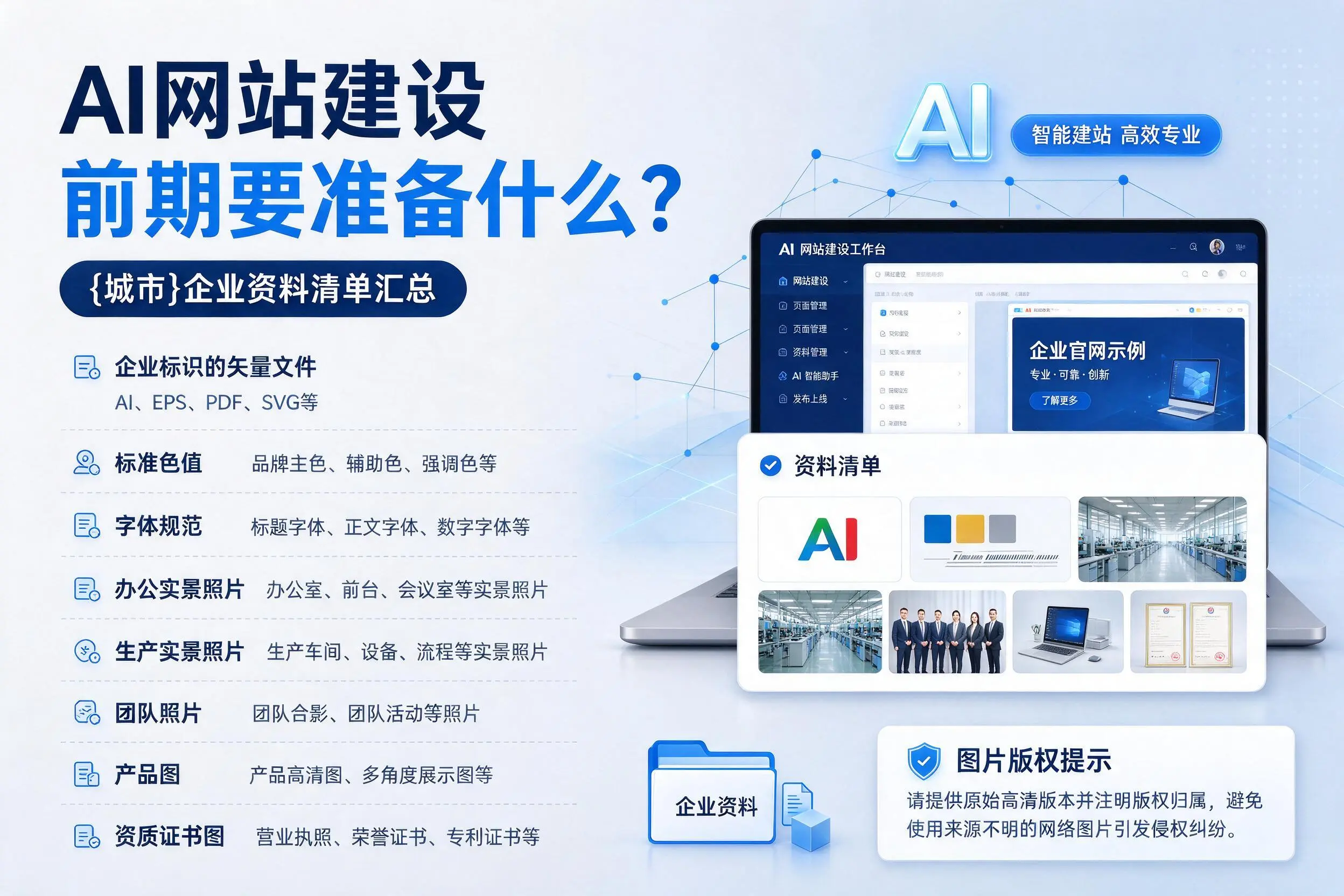 AI网站建设前期要准备什么？博尔塔拉企业资料清单汇总